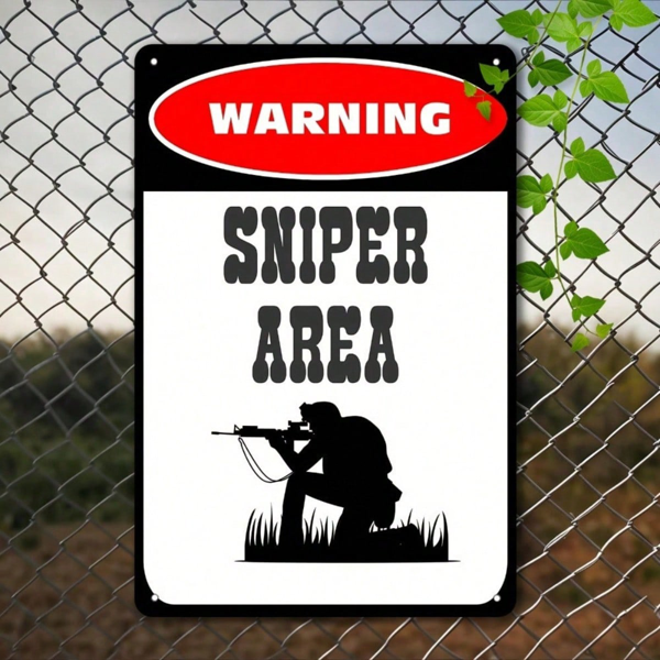 d2208238-a976-42be-82ad-0620957dcbf8.png CIFbuy Vintage Warning Sniper Area Metal Tin Sign 8x" Inch Waterproof Rustproof, Indoor Decor Unframed Flat Plaque Wall Art Sign 8xikTok, Sign 8xikTok, t Self-pickup Logiopics - Image 1