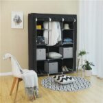 67" Portable Closet Organizer Wardrobe Storage Organizer with 10 Shelves Quick and Easy to Assemble Extra Space Black - Image 5