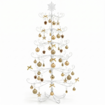 6ft White PVC Metal Artificial Christmas Tree with Snowflake Topper, No Extra Ornaments, Daily Decor Tree - Image 5