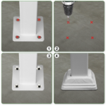 [Same Code 10847084 26338450]Handrails for Outdoor Steps, Iron Handrail Fits 3 Step, Transitional Handrail with Installation Kit, White - Image 7