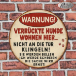 CIFbuy 1pc Vintage German Warning Dog Sign, Crazy Dog Lives Here Metal Plaque, 8-Inch Round Aluminum Paw Print Alert Sign For Garage Ya TikTok, TikTok, ue, Self-pickup Logiopics - Image 6