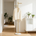 Clothing Rack, Golden Metal Freestanding Heavy Duty Clothes Rack with Marble Base, Multipurpose Garment Hanger for Bedroom, Hat, Scarf, Jacket - Image 7