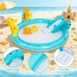 Kids Inflatable Marine Life Spray Pool with Slide & Ring‑Toss Game, PVC Outdoor Water Play Center for Backyard Lawn, Suitable for Ages 2‑6 - Image 5