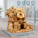 3D Wooden PuzzleTree House Handmade Crafts Assembly Model Kits Creative Decoration Birthday and Christmas Gifts - Image 3
