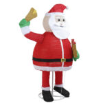 6FT Lighted Santa Claus Holding Bell Christmas Yard Decorations, Pre-lit Pull Up Santa with 200 Warm White LEDs, for Xmas Outdoor Holiday Indoor Decor Lighted Holiday Displays - Image 15