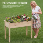 Raised Garden Bed - Cedar Planter with Non-Woven Liner, Bottom Drainage, 30-Inch Height, 48 x 24 x 30 in Sizes for Outdoor Plants Wood (Shipment from Walmart) - Image 4