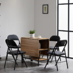 Same Code 33457557 4pcs Elegant Foldable Iron & PVC Chairs for Convention & Exhibition Black - Image 10