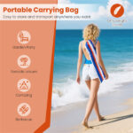 6.5ft Portable Beach Umbrella (Colorful) - UPF50+ Sun Protection (Silver-Coated Polyester), 3-Section Easy Setup (No Tools) - Image 6
