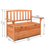 112 * 58 * 84cm Cedar Yard Storage Box With Backrest Armrest Bright Orange Red - Image 2