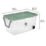 Extra-Large Wheeled Rugged Storage Bin, 160 Quart Durable Clear Storage Container with Latching Lid and Pull Handle, Green, 2 Pack (Shipment from Walmart) - Image 2