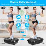 Vibration Plate Exercise Machine with 120 Speed Levels & 2 Resistance Bands, 331Lbs Load Capacity Whole Body Workout Machine USB Music Player for Home Weight Loss & Muscle Toning - Image 2