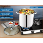 Stainless Steel 12-Quart Stock Pot with Glass Lid, Induction Compatible, Stainless Steel, Dishwasher Safe (Shipment from Walmart) - Image 6