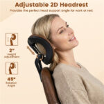 Brown Color Blocking Office Chair with 2D Adjustable Headrest, Ergonomic High-Back Desk Chair 330 lbs Capacity - Image 7