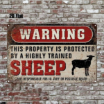 CIFbuy Funny Metal Sign This Area Is Protected By Trained Sheep, Humorous Warning Plaque, Unique Farmhouse Decor For Home Office Man Ca TikTok, TikTok, ng Plaque Self-pickup Logiopics