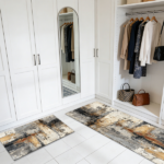 Three-piece kitchen rug set, non-slip and washable, abstract pattern kitchen hallway rug, soft and comfortable, suitable for sinks, floors, entrances, hallways and bathrooms. - Image 7