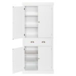 Single Drawer Double Door Storage Cabinet White - Image 5