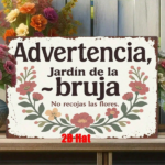 CIFbuy Spanish Witch 2D Flat Metal Wall Art Sign, Vintage Waterproof Rustproof Metal Plaque 7.8X11.8 Inch, Halloween Indoor Outdoor Hom TikTok, TikTok, Hom Self-pickup Logiopics
