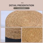 sku:72699233)Ottoman Poof, Natural Seagrass Poufs, Hand Weave Round Footstool, Pouffe Accent Chair, Sitting Braided Footrest W/Jute Cover, Home Decorative Seat for Living Room(Temu - Image 7