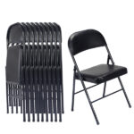Same Code 33457557 4pcs Elegant Foldable Iron & PVC Chairs for Convention & Exhibition Black - Image 64