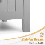 Grey MDF Lacquered Double Door & 2-Drawer Bathroom Vanity Cabinet with Decorative Molding - 91x46x82cm - Image 16
