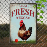 CIFbuy Vintage Fresh Chicken Farm Eggs Metal Tin Sign" Rustproof UV Resistant Weatherproof Durable Iron Wall Art, Iron Wall Art, 2D Flat Unframed 1pc Tin SigikTok, Tin SigikTok, t Self-pickup Logiopics - Image 8