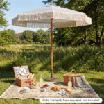 7ft Boho Patio Umbrella with Fringe Tassels, Outdoor Beach Umbrella with Aluminum Pole for Poolside Garden - Image 10