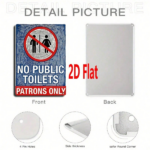 CIFbuy 1pc No Public Restrooms Customers Only Metal Sign" 7.87x11.81Inch Weatherproof, UV Resistant 2D Flat Unframed Outdoor Wa Metal ikTok, Metal ikTok, t Self-pickup Logiopics - Image 5