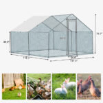 10 x 10 ft Large Metal Chicken Coop, Walk-in Poultry Cage Chicken Hen Run House with Waterproof Cover, Rabbits Cats Dogs Farm Pen for Outdoor Backyard Farm Garden SAME AS09877689 - Image 10