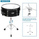 [Do Not Sell on Amazon] Full Size Adult Drum Set 5-Piece Black with Bass Drum, two Tom Drum, Snare Drum, Floor Tom, 16" Ride Cymbal, 14" Hi-hat Cymbals, Stool, Drum Pedal, Sticks - Image 41