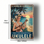 CIFbuy Vintage Hawaiian Ukulele Girl Metal Sign 8x12 Inch, Antique Farmhouse Tin Poster For Home Kitchen Cafe Bar Garage Decor, Classic TikTok, TikTok, e Self-pickup Logiopics - Image 2