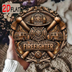 CIFbuy 1pc Heavy-Duty Aluminum Firefighter Wall Plaque, Fire Department Emblem With Maltese Cross & Fire Truck Helmet, Volunteer Fire D TikTok, TikTok, lem Self-pickup Logiopics - Image 4