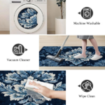 Three-piece kitchen rug set, non-slip and washable, abstract pattern kitchen hallway rug, soft and comfortable, suitable for sinks, floors, entrances, hallways and bathrooms. - Image 4