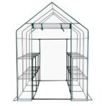 Large Walk-in Greenhouse with PE Cover & Side Windows, 12-Shelf Indoor Outdoor Portable Greenhouse for Garden Backyard, 56 x 85 x 77", White - Image 7