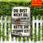 CIFbuy 1pc 2D Flat Unframed Metal Warning Sign, DU" BIST NICHT DU German Quote Wall Plaque, 7.87x11.81In Orange Chainsaw Decor, Wall Plaque, 7.87x11.81In Orange Chainsaw Decor, Rustproo Sign, DU BikTok, Sign, DU BikTok, t Self-pickup Logiopics - Image 5