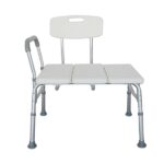 Medical Bathroom Safety Shower Tub Aluminium Alloy Bath Chair Transfer Bench with Wide Seat & Padded Handle White - Image 8