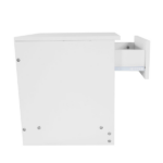 1-Drawer Bedside Table with Open Storage Space 2pcs Particleboard with Textured Melamine Surface Storage Cabinet 15.75*11.81*19.69in White - Image 14