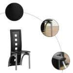 4pcs long backrest square hollow decoration PU leather dining chair round tube black cushion electroplating chair leg N201 Replace encoding13029118 - Image 5
