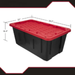 (2 pack)40 Gallon Extra Large Storage Bin with Snap Lid, Black and Red, Heavy Duty Plastic Storage Container (Shipment from Walmart) - Image 2