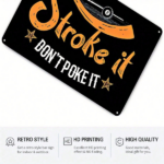 CIFbuy Funny Billiards Pool Metal Tin Sign Wall Art, "Stroke It Don't Poke It" Humorous Quote Decor With Pool Cue & Stars Pattern, Pool Cue & Stars Pattern, Vint TikTok, TikTok, te Decor With Pool Cue & Stars Pattern Self-okckup Logiopintorous Quote - Image 6
