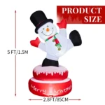 4.8FT Lighted Christmas Inflatable Decoration, Large Rotating Snowman with Motor, Funny Blow Up Yard Decorations with Built-in LED Lights for Holiday Party Front Yard Lawn Garden Decor - Image 2