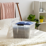 60 Qt. Plastic Storage Bins with Lids, Stackable Storage Containers, Totes, 4 Pack - Image 4