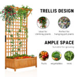 Garden Bed with Trellis, 72 Inch Height Metal Planter Box with Trellis - Image 3