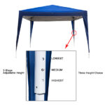 3 x 3m Two Doors & Two Windows Practical Waterproof Right-Angle Folding Tent Blue - Image 68