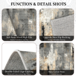 Three-piece kitchen rug set, non-slip and washable, abstract pattern kitchen hallway rug, soft and comfortable, suitable for sinks, floors, entrances, hallways and bathrooms. - Image 9