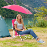 2 Pack Pink Umbrella Chair for Adults with Adjustable Parasol Portable Backpack Beach Chair - Image 10