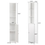 One Door & Three Layers Bathroom Cabinet White - Image 7