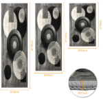 Three-piece kitchen rug set, non-slip and washable, abstract pattern kitchen hallway rug, soft and comfortable, suitable for sinks, floors, entrances, hallways and bathrooms. - Image 3