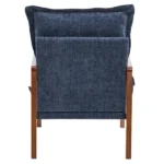 Cloud Shaped Indoor Leisure Chair with Solid Wood Armrest & Solid Wood Frame, Chenille Fabric Accent Chair with Lumbar Pillow, Single Sofa Chair Slate Blue - Image 6