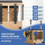 Pilates Chair Wunda Chair Pilates Combo Chair with Handles Split Pedals Reformer Machine for Yoga Core Training Rehabilitation Includes Non-Slip Socks (Wood Panel Bracket) - Image 4