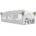 10'x30' Outdoor Party Tent with 8 Removable Sidewalls, Waterproof Canopy Patio Wedding Gazebo, White - Image 29